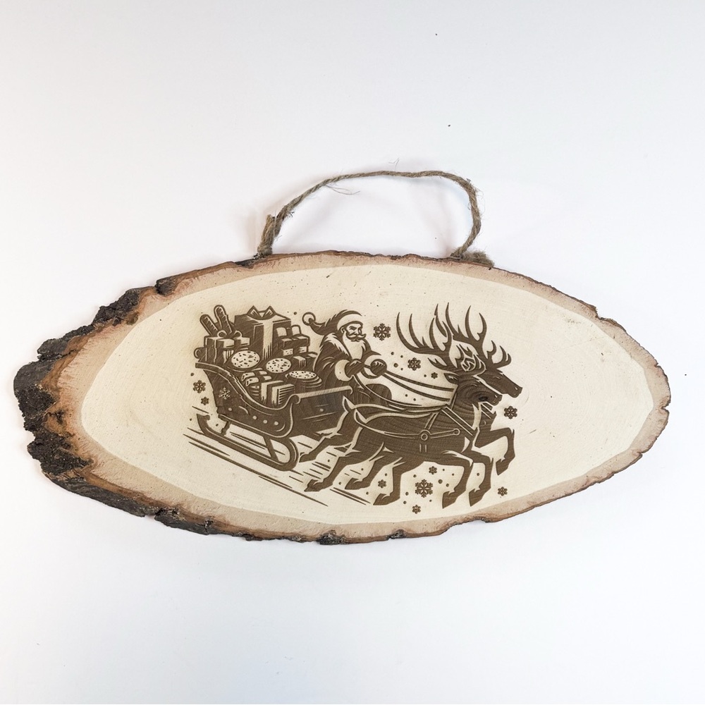 2/$50 Rustic Santa Reindeer Sleigh Wall Hanging Small